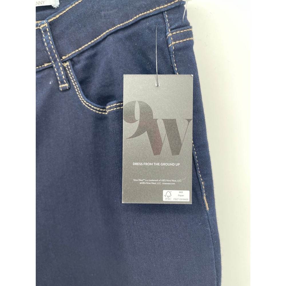 Nine West Cigarette Mid Rise Skinny Jeans Dark Rinse Indigo Blue Womens 14 NWT - Picture 8 of 9
